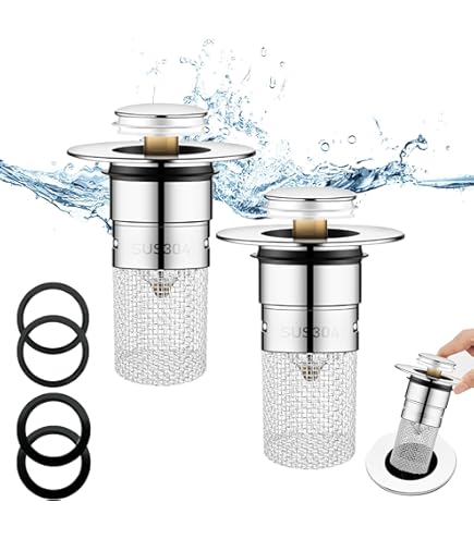 Lot De 2 Filtres Pop-up Pour évier De Salle De Bain, Cuisine, Salle De