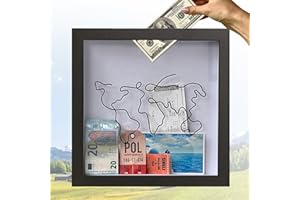 DGUSO Scatola Archivio Avventure, Scatola Ricordi Viaggi, Adventure Box, Scatola Ombra Viaggio con Fessura, Adatto per Tour Cinematografici, Eventi Sportivi, Biglietti per Concerti(Nero 29*29 cm)