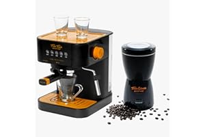 ECO-DE ECODE® Set Idee Regalo Piccoli Elettrodomestici Utili per Cucina e Casa, Offerta Macchina Caffè Espresso Cialde e Macinato + Macinacaffè Elettrico – Idea Regalo per Compleanno, Matrimonio ed Amici