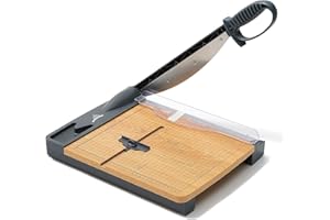 JIELISI Wood Paper Cutter Cutting Performance up to 32 Sheets,12 Inch Cut Length A4 Manual Heavy Duty Guillotine Paper Trimmer Scrapbooking Tool with Safety Guard and Blade Lock
