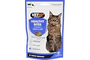 VETIQ Healthy Bites Denti-Care Treats For Cats & Kittens 12+ Weeks, High in Protein, Helps to Reduce & Prevent Plaque & Tartar & Freshens Breath, 65 g (Pack of 8)