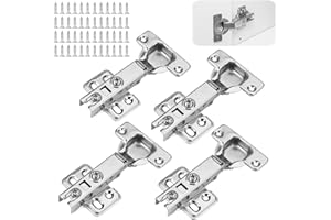 TESSTSY 4 Piezas Bisagras Cazoleta, 35mm Bisagras para Muebles de Cocina con ángulo de Apertura 95°-100°, Bisagras Puertas de Cocina con Muelles Hidráulicos para Puertas de Armario, Zapateros, etc.