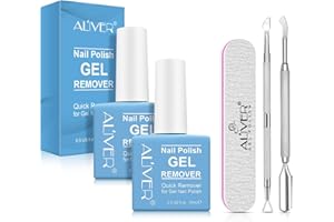 CCKULOOB Dissolvant de vernis à ongles gel de 30 ml, de qualité supérieure, élimine le vernis à ongles en 1 à 3 minutes, dissolvant rapide et facile avec 1 lime à ongles + 1 repousse-cuticules + 1 grattoir à