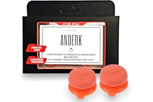 ANDERK 2 Pieces Orange Silicone Thumb Stick Grips Cap Cover for PS4 Controllers