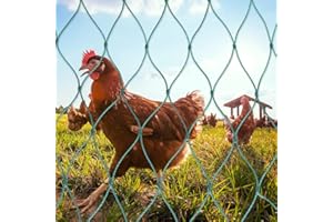 LMYDIDO Geflügelnetz Hühnerzaun Masche 5cm Geflügelzaun vogelschutznetz vogelnetz Teichnetz Obstschutz Pflanzenstütznetz (4 * 5m)