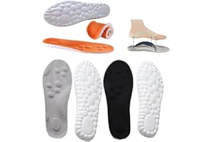 ELEGANCE-GO Plantillas de Espuma de Memoria,3 Pares Plantillas de Masaje 4D Cloud Technology Plantillas de Repuesto Comfort Plantillas Memory Foam para Hombre y Mujer Zapatos,Transpirables(39-40)