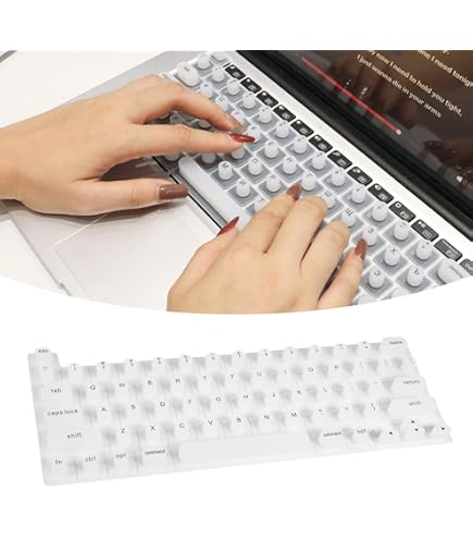64 Stück Tastaturabdeckung Weiß Für Lange Nägel - FrostyFlair Silikon Schutzhülle
