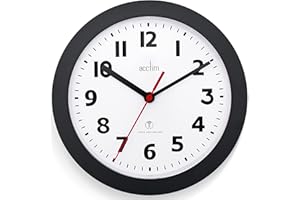 Acctim Parona Radio Controlled Wall Clock 23cm Diameter (Black)
