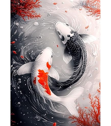 VAIIEYO 5D Diamond Painting Adulte Poisson, Peinture Diamant Pêcheur