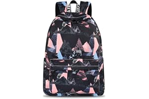 YANAIER Water Resistant School Backpack for Girls Teens Cute Print Bookbag Laptop Backpack Women Travel Casual Daypack