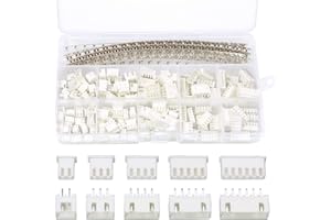 InduSKY 460 Pezzi Kit Connettore JST con JST-XH 2/3/4/5/6 Pin Connettore Maschio e Femmina, 2,54mm Connettore Pin Femmina Metallico