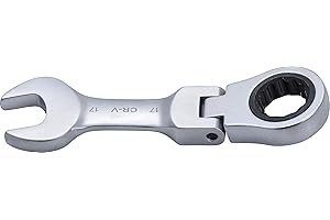 BGS 6917 | Chiave combinata a cricchetto | corta | 130 mm | inclinabile | SW 17 mm | Chiave a cricchetto dentata fine | acciaio CV