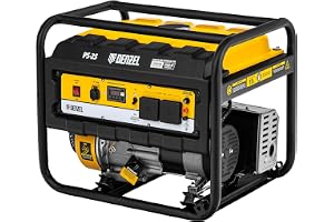 DENZEL Gasoline Generator PS-25, 2.5 kVA, 230V, Recoil Start, 2x 16A Outlets, AVR System, Copper Alternator, 212cc Engine, 15L Fuel Tank, Up to 12h Runtime, for Home, Outdoor, Backup Power