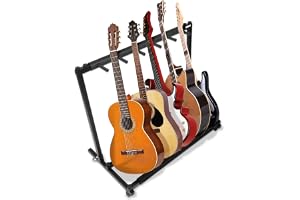 Ejoyous 5-vägs gitarrstativ, gitarrstativ, 5 fack metallstativ för 5 gitarrer, elgitarrstativ med skyddande gummidyna
