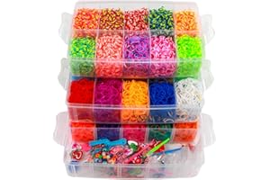ONECK Armbänder Gummis Kit 15000+ Bastel Gummibänder Set Gummiarmbänder Set Kinder Loops Gummis Kit zum Basteln Bänder Set mit 3 Schichten Lum Bänder Kasten mit Webrahmen, Clips, Charms, Perlen