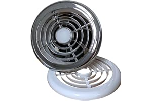 SWIFTAIR Extractor Light 12v 24v Volt DC Caravans Motorhomes Boat Marine Shower Fan 4" White and Chrome (12v DC)