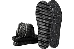 PETYICESN Memory Foam Insoles, Cuttable Anti-Fatigue Pain Relief Massage Insert, Cushion Replacement Soles for Trainers Sneakers Sports Shoes Work Boots for Men & Women(UK7-UK9.5)