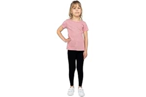 looksy Leggings pour Filles Tissu en Coton Respirant Longueur Cheville Gamme de Couleurs Unies et Vives Vêtements de Sport pour Enfants Tailles de Danse Scolaire 3 à 13 Ans À Usage Quotidien