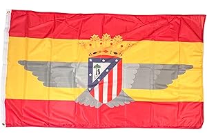 Gemelolandia | Bandera de España tamaño de 90x150 cm y Escudo de Futbol Aviacion