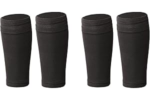 VPB 2 Paires Chaussette Protège Tibia de Football,Noir Respirantes Support Protège Tibia Foot Manchon,Manchons de Compression du Mollet avec Poches pour Enfants Adultes Débutants