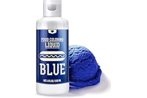 VIBRANDYE Lebensmittelfarbe - 236ml Flüssige Lebensmittel Farben zum Backen, Kuchen Dekorieren, Zuckerguss, Kekse und Macaron - Zuckerfrei Food Coloring für Getränken, Osterei, Seifen und Basteln (Blau)