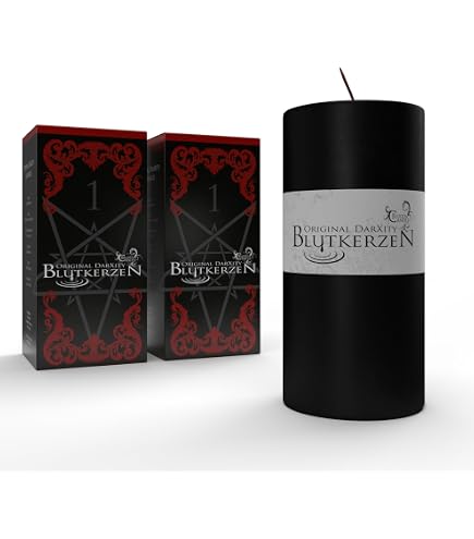 10 original DarXity Blutkerzen - innen rot, außen schwarz, Gothic Kerzen
