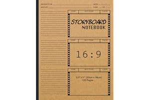 Storyboard Notebook 16:9: Blank Storybook Sketchbook | 16:9 Thumbnail Template Panels | Large Story Board Sketch Pad | Professional Storyboard Journal ... Directors, Students, Animators & Artists