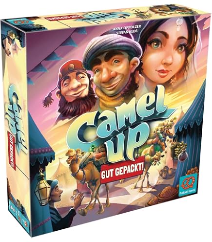 Camel Up – Familienspiel Des Jahres 2014, 3-8 Spieler, Ab 8 Jahren, Inkl. 3D-Palme & Verwirrte Kamele
