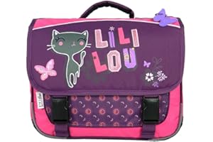 Bagtrotter Cartable 38 cm Lili Lou Chat Prune