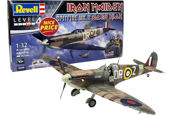 Revell 05688 Coffret Cadeau Maquette d'avion à Constrire Iron Maiden Spitfire MK. V, Échelle 1/32