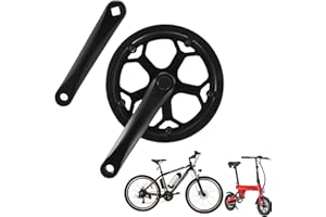 Dasing Mountain Bike Crankset 48T Chainring 170mm 3x6/7/8 Taper Crank Arm for Folding Bike Steel Crankset Bicycle Sprocket Road Bicyle Compatible with Variable Speed Transmission