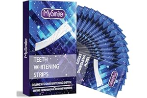 MySmile Teeth Whitening Strips 14 Treatments, Non-Sensitive Formula, Non-Slip 28 Whitening Strips for Sensitive Teeth, Fast Whitening, Safe Whitener for Smokers, Coffee Drinkers, Yellow Stains
