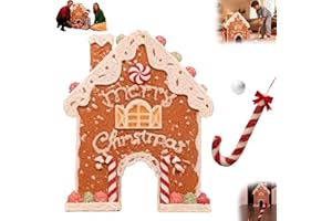 NATWO Gingerbread Golf Game Set, Portable Golf Toy with Candy Cane Club & Balls, Christmas Mini-Golf Course, Funny Christmas Party Game for Kids & Adults