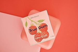‎TRUE GUM True Gum 10er SET: HIMBEERE & VANILLE | Plastikfreier Kaugummi | Biologisch Abbaubar | Vegan | 10 x 21 g, 210 g