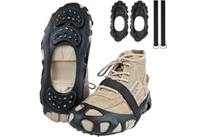 BSEICAL Ramponcini Per Scarponi, 30 Denti Ramponi Da Ghiaccio Antiscivolo, Ramponi Da Ghiaccio Slip-On Ramponi Da Ghiaccio Universali, Ramponi Per Scarponi In Acciaio Inossidabile Per Winter Outdoor Sport