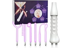 HOMDMARKET Hochfrequenz-Gesichtsgerät, tragbarer Handelektrodenstab, Glasrohr, Hauttherapiegerät mit 6 Argonstäben – Aknebehandlung – Hautstraffung – Faltenreduzierung.