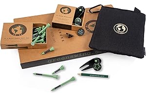 Green Swing Bamboo Golf Tees, Accessory Bag & On Course Essentials | Golf Gift Set