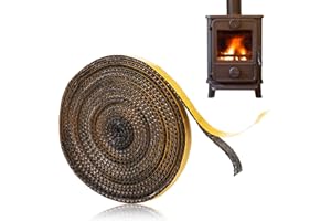 PEACEKING Guarnizione inserto camino, 4 x 3 x 10 mm, guarnizione in legno autoadesiva, guarnizioni in fibra di vetro per stufa/camino/tubo del forno/porta del forno, resistente al calore 550 gradi Celsius