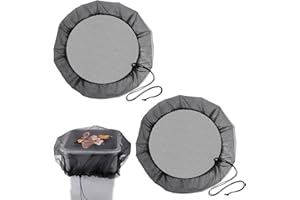 DHISPERARES 2 Stück Deckel Regentonne mit Zugkordel, 60 cm Verstellbares Regentonnen Netz, Regentonnenabdeckung für Regentonnen mit einem Durchmesser von Weniger als 55 cm, Schutz vor Laub, Stechmücken