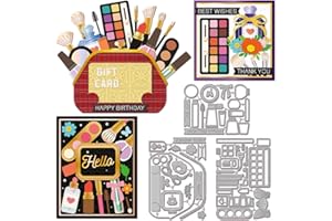 GLOBLELAND Cosmetic Bow Flower Bag Cutting Dies for DIY Scrapbooking Metal Gift Card Holder Cut Dies for Card Making Embossing Photo Album Craft Decor