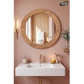 Antik Ahşap Oval Dekoratif Ayna Banyo Wc Lavabo Aynası Dresuar Boy Koridor Oda Konsol Mutfak Makyaj Aynası (30x43) Yn-109
