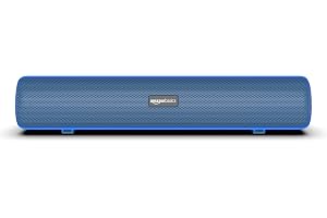 amazon basics SB25L 25W Bluetooth Soundbar with 4000 mAh Battery 2X Bass Up to 7 hrs of Playback Blue LED Lights Bluetooth 5.3, Aux & USB Connectivity (Blue)