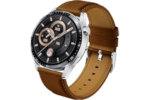 Syxinn Skórzany pasek do Huawei Watch GT 3 46 mm / GT 3 Pro 46 mm, Huawei Watch GT 2 46 mm / GT 2e / GT 2 Pro, Huawei Watch 3/3 Pro, miękki skórzany pasek do zegarka, sportowy pasek dla mężczyzn i
