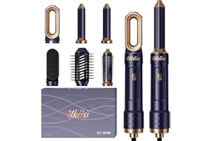 ‎UKLISS warmluftbürste set 6 en1, Airstyler 6 In 1 Mit 6 Aufsätze, Trocknen, Glätten, Locken, Volumengeben, Massieren der Kopfhaut, Ionen Pflege, Stylingbürsten für Alle Haartypen