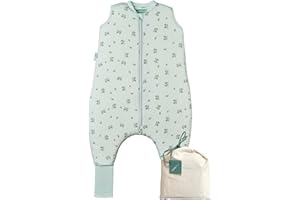 MOLIS & CO molis&co - Sacco Nanna con piedini e calzini - Sacco nanna invernale per Bambini - Sacchi Nanna 2.5 tog con piedini - 100% Cotone (Oeko-TEX 100) - Botany Green (2 anni)