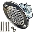 5190512 Boat Horns 316 Stainless Steel 12V 125DB Waterproof Marine Horn Sound Bright With Two Types of 316 Stainless Steel Mounting Screws