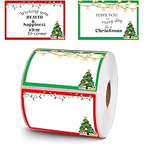 Christmas Direct Thermal Labels 2 Inch Coding Label Stickers For Thermal Label
