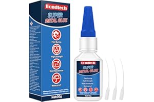BONDTECH Metal Glue 30 g, Clear Instant Glue for Metal, Steel, Zinc, Aluminum and More, Waterproof, Heat-Resistant, High Strength, with Anti-Clog Cap