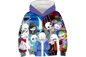 EAST-HAI-BUY Sans Undertale 3D Print Felpa con Cappuccio Bambini Fashion Ragazzi Ragazze Felpe con Cappuccio a Maniche Lunghe Felpa Casual Cosplay Jacket Pullover