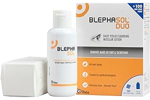 THEA PHARMA Blephasol Duo 100 ml Micellar Eyelid Cleansing Lotion with 100 Lint-Free Pads | Effective and Gentle Cleansing for Make-Up Removal, Inflamed and Sensitive Eyelids | Soap & Alcohol-Free